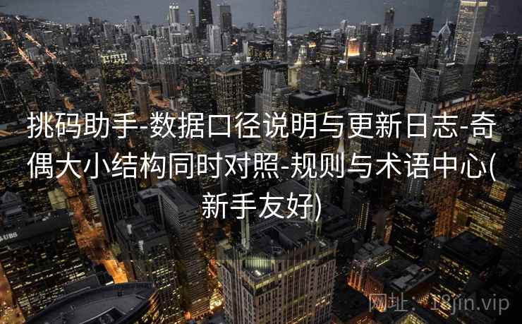 挑码助手-数据口径说明与更新日志-奇偶大小结构同时对照-规则与术语中心(新手友好)